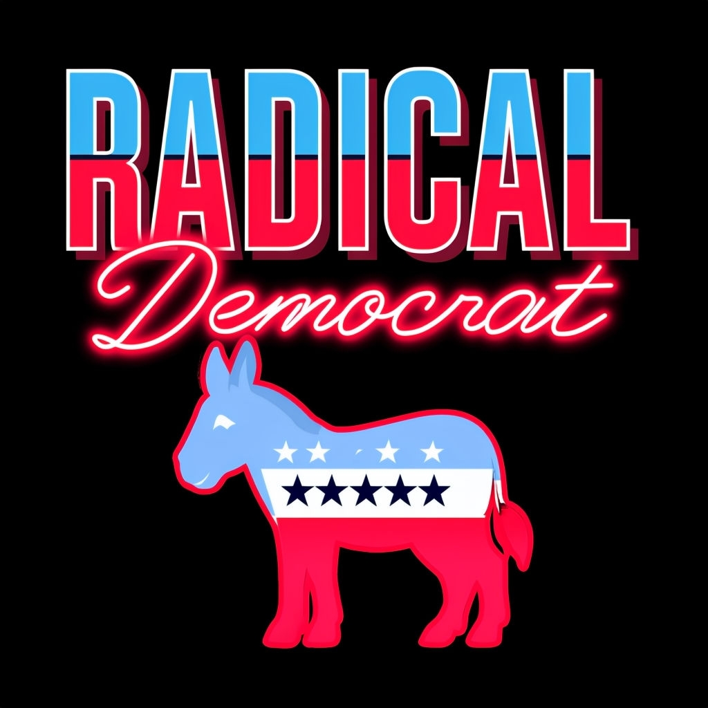 Radical Democrat Donkey Design with Bold Text T-Shirt