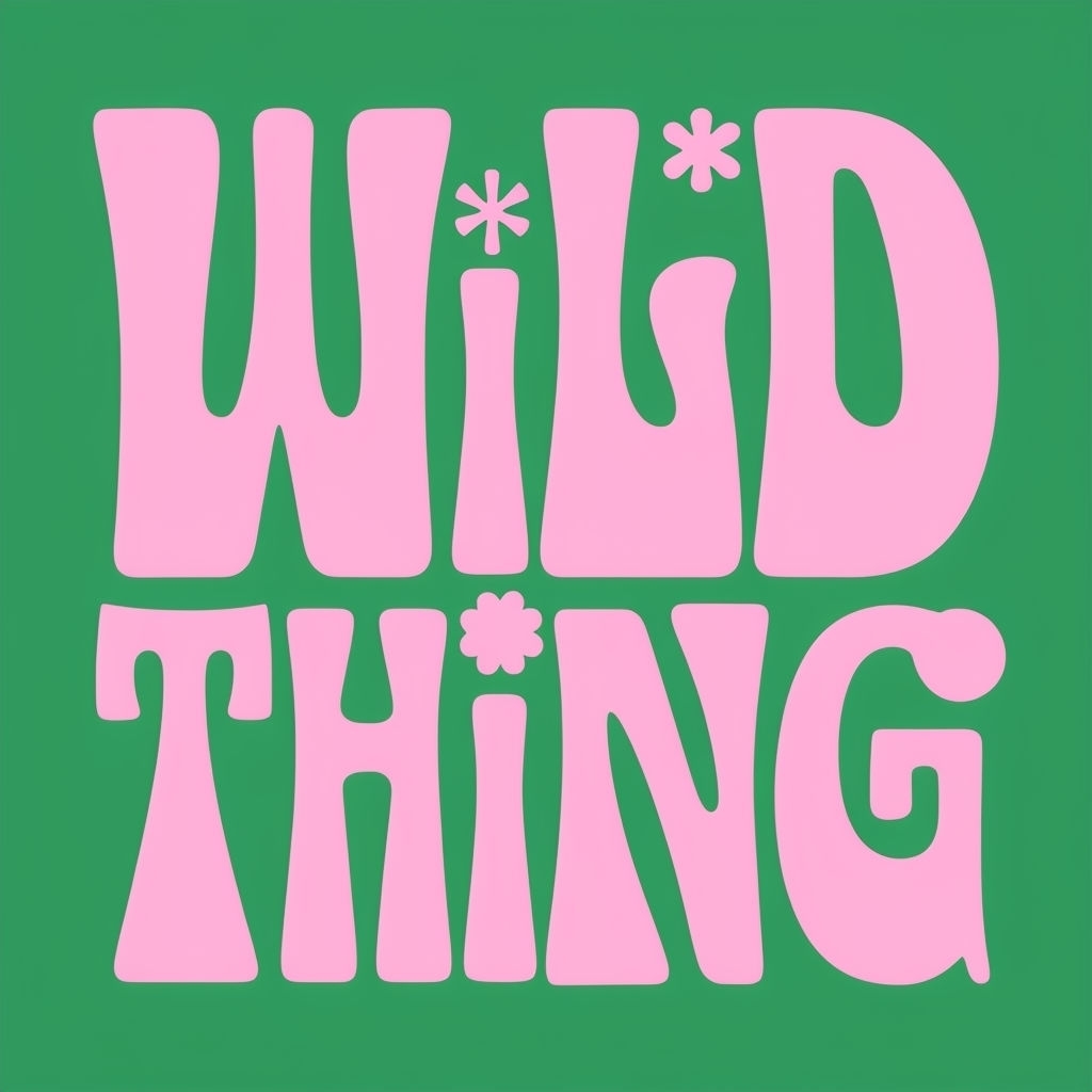 Playful Wild Thing Retro Typography Minimalist T-Shirt