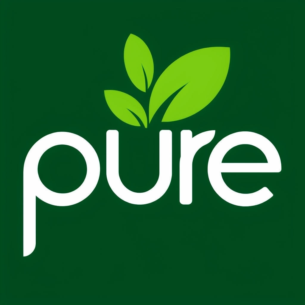Minimalist Pure Logo with Green Leaves Design T-shirt