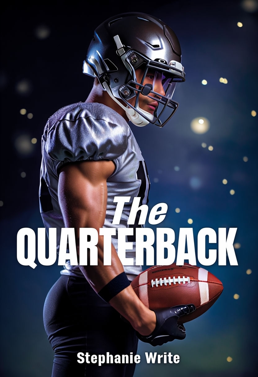 Dramatic Quarterback Portrait Book Cover for Sports Thriller EBook Cover