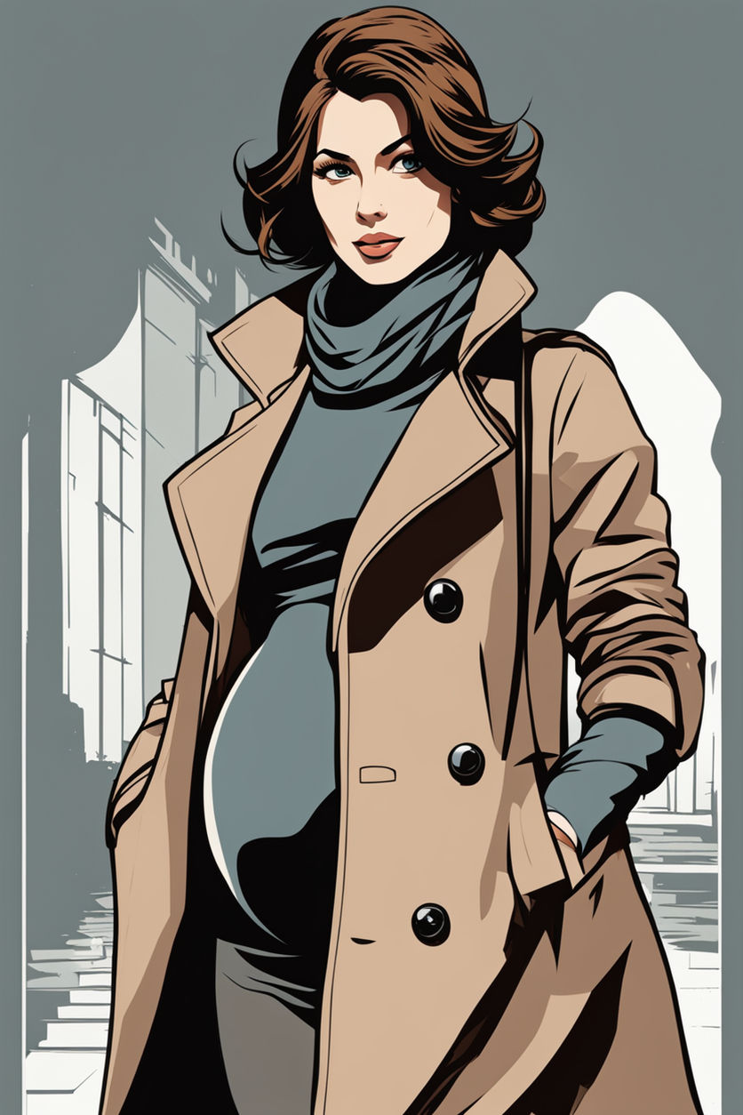 A huge pregnant Emily Blunt with a supersized pregnant belly and short  black hair with an Egyptian bob cut