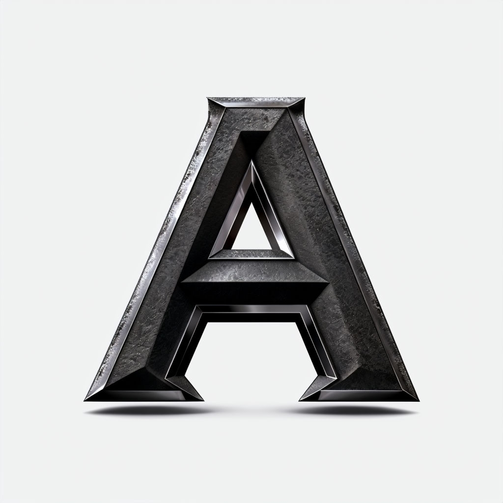 Bold Luxury Industrial 3D Monogram Letter A Design