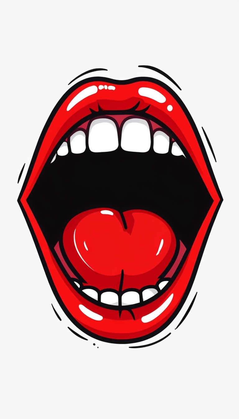 Bold Cartoon Open Mouth Illustration Phone Case Cover