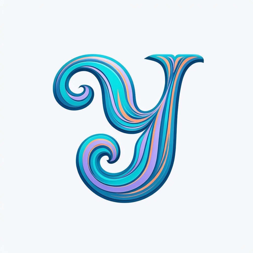 Psychedelic Swirling Y Monogram Logo Design for Elegant Branding Monogram