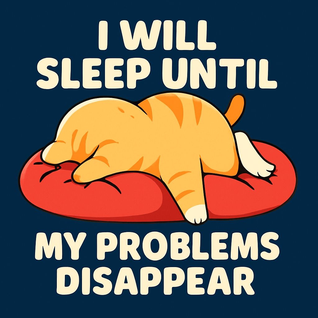 Chubby Orange Tabby Cat Sleeping on Cushion T-Shirt