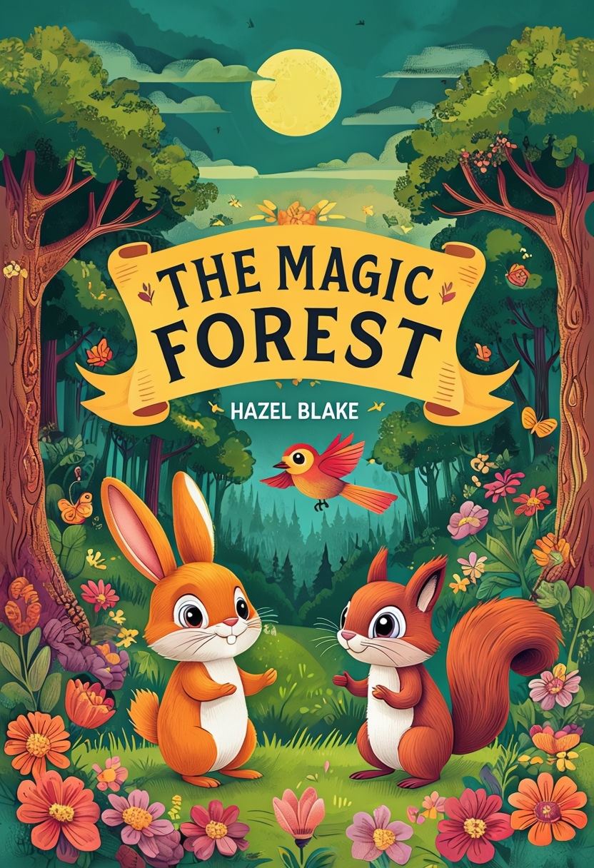 Whimsical Magic Forest Book Cover Illustration for EBook Cover