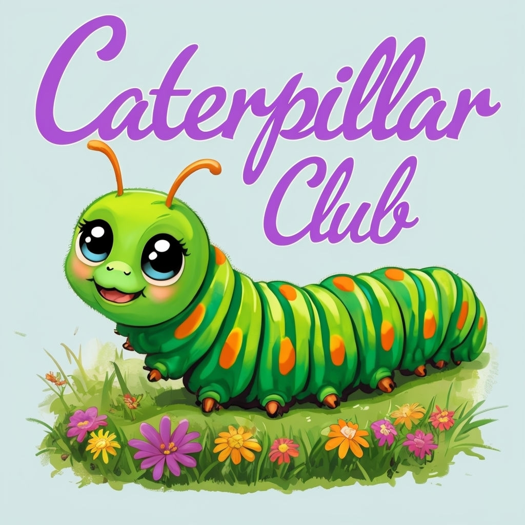 Charming Caterpillar Club Logo for Kids Gardening Group