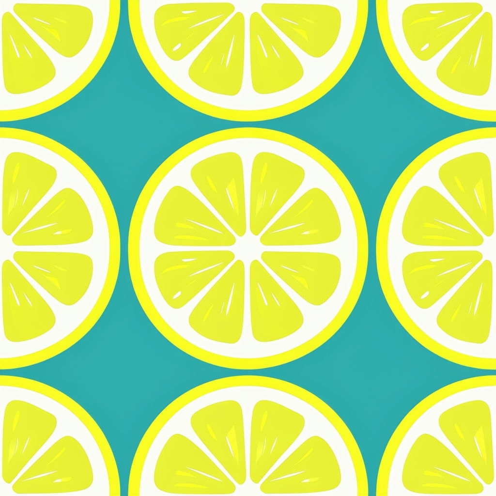 Vibrant Geometric Lemon Slices Seamless Pattern Design