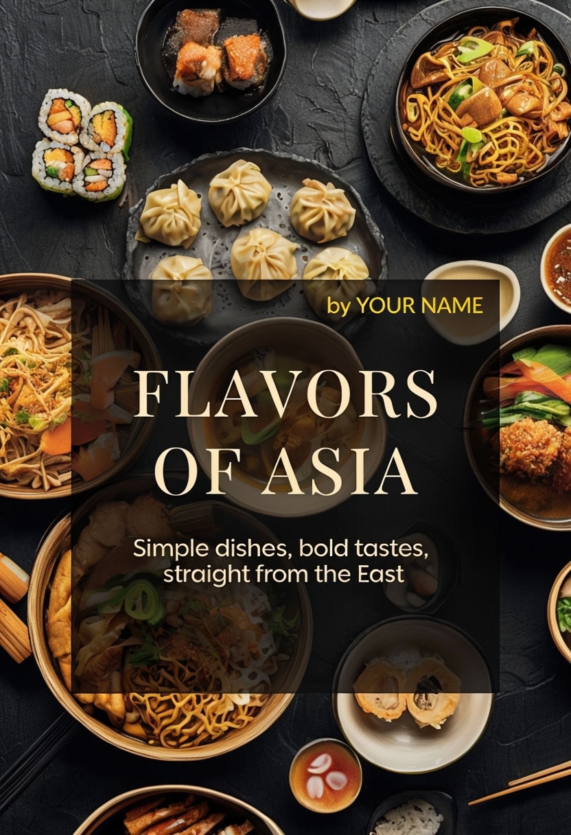 Vibrant Flavors of Asia eBook Cover Featuring Colorful Cuisine