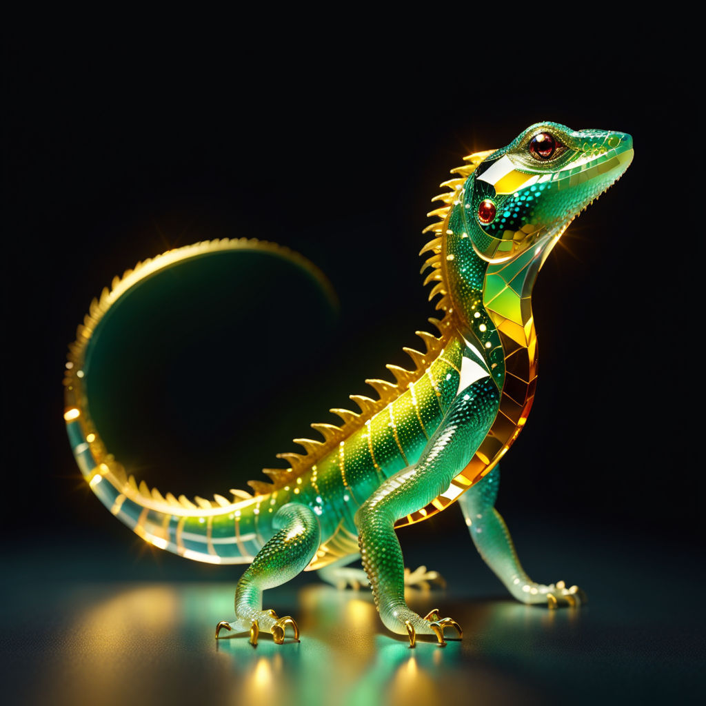 Statuette: beautiful translucent lizard by Dimixdi - Playground