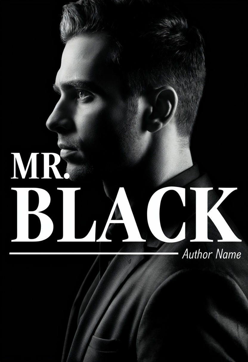 Dramatic Black and White Portrait of Mr. Black for EBook Cover