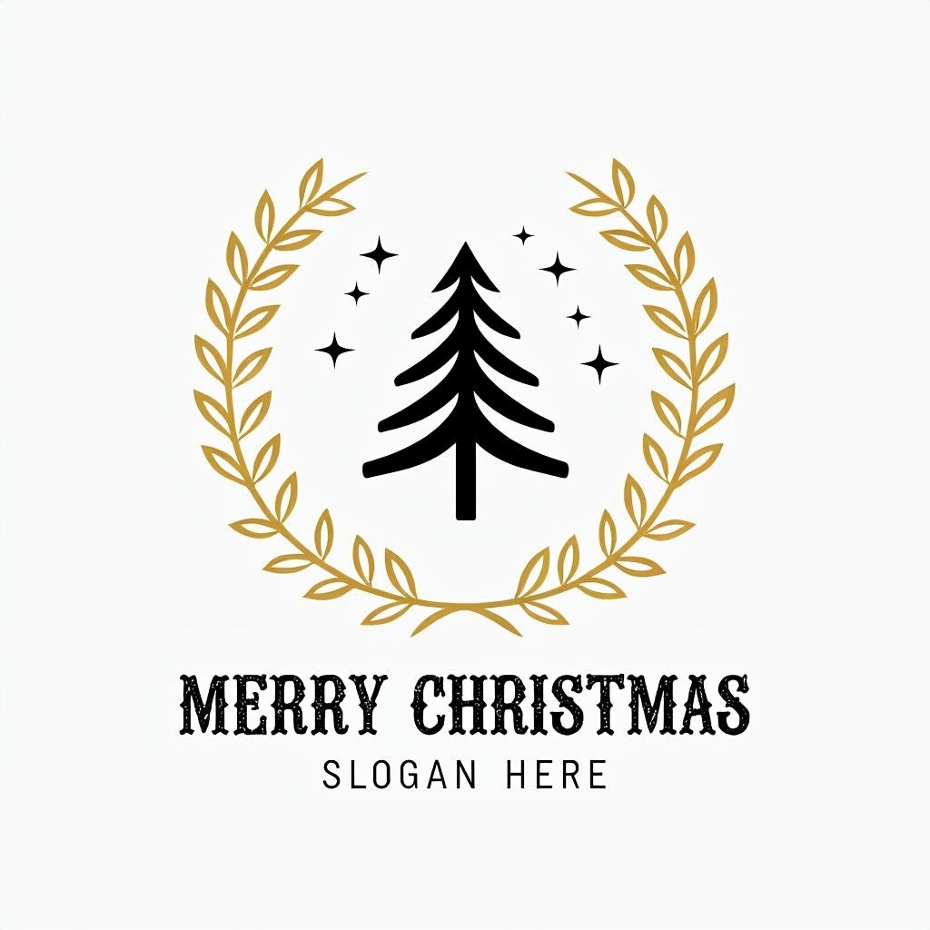 Elegant Minimalist Merry Christmas Logo Design