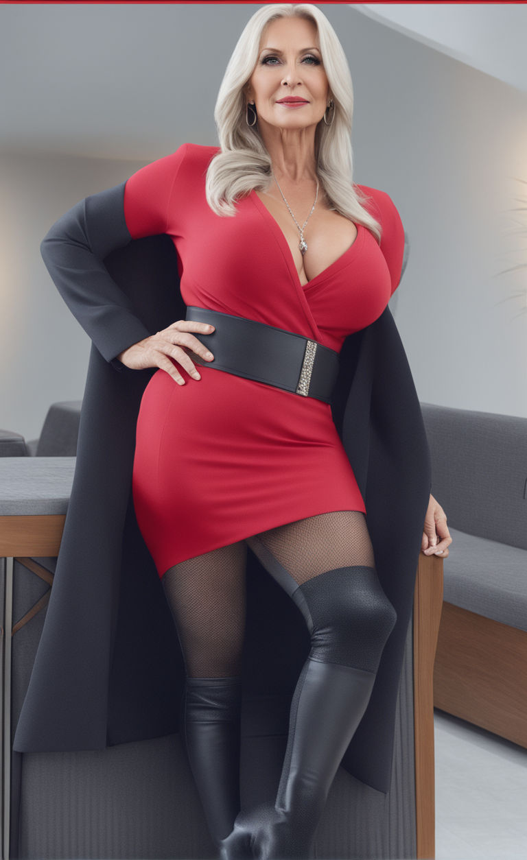 A full body portrait of A too buxom busty 26 years old gilf Jessica Weaver