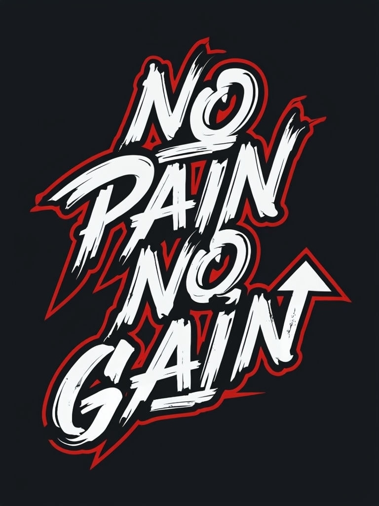 Dynamic NO PAIN NO GAIN Motivational Sticker Design