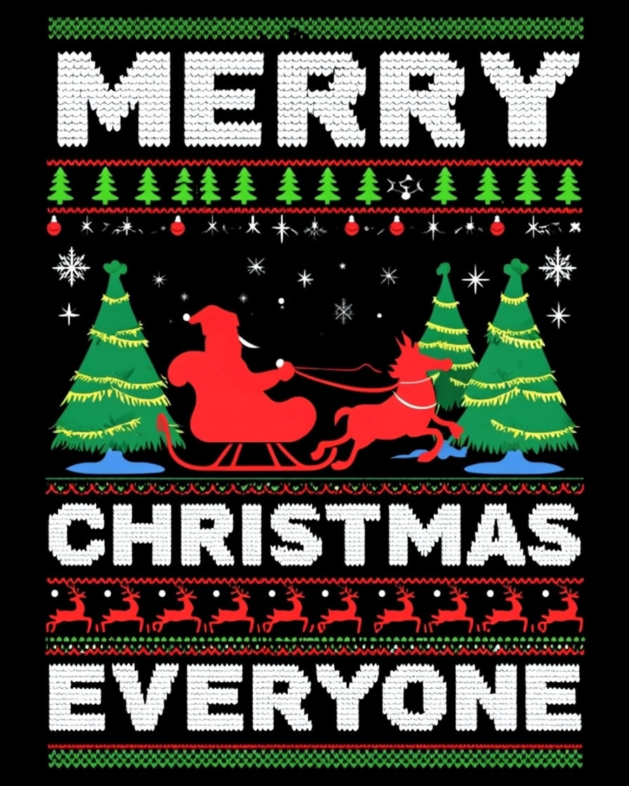 Festive Ugly Christmas Sweater Design T-Shirt