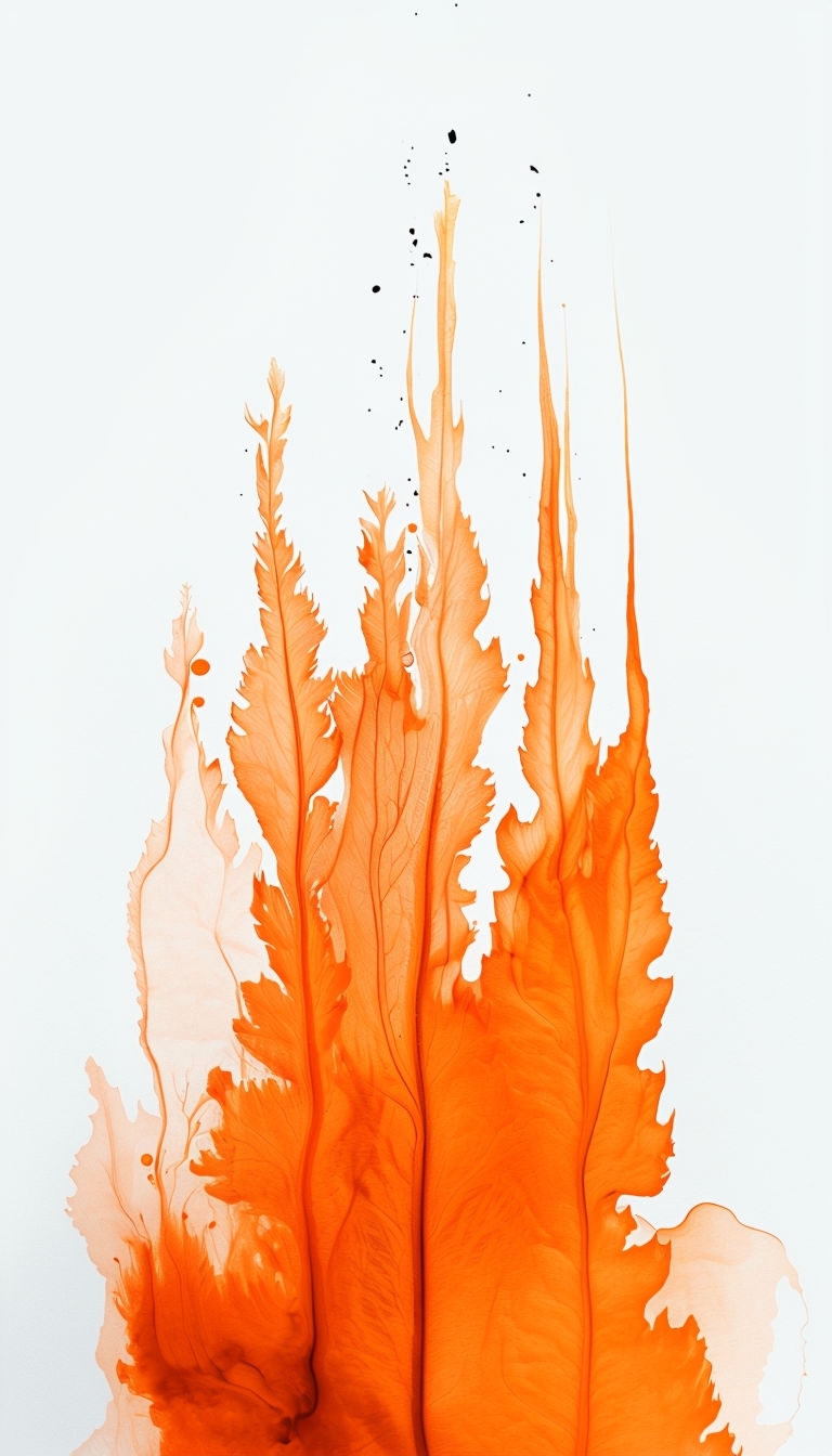 Vibrant Abstract Orange Ink Bleed Mobile Wallpaper