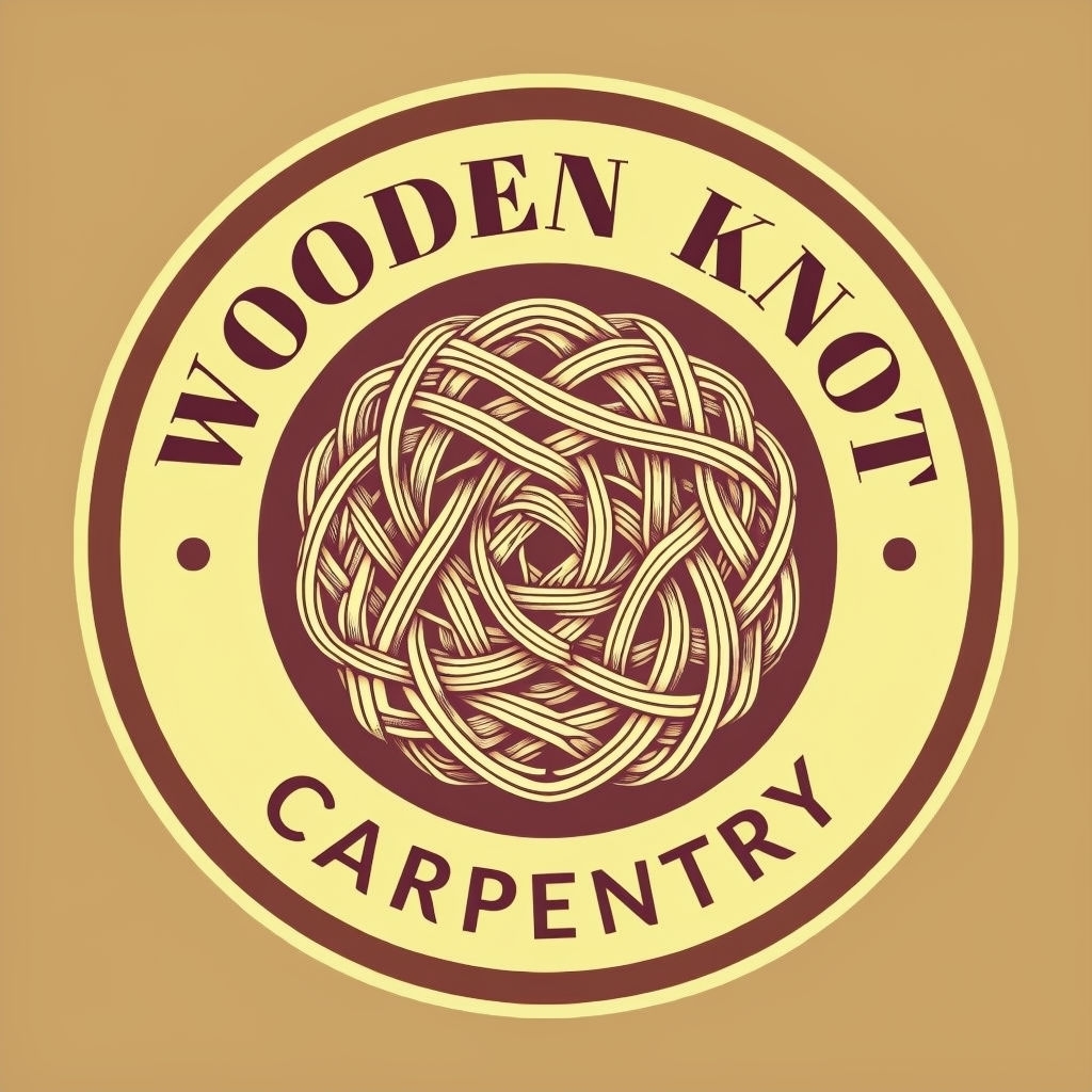 Elegant Wooden Knot Custom Carpentry Logo Design