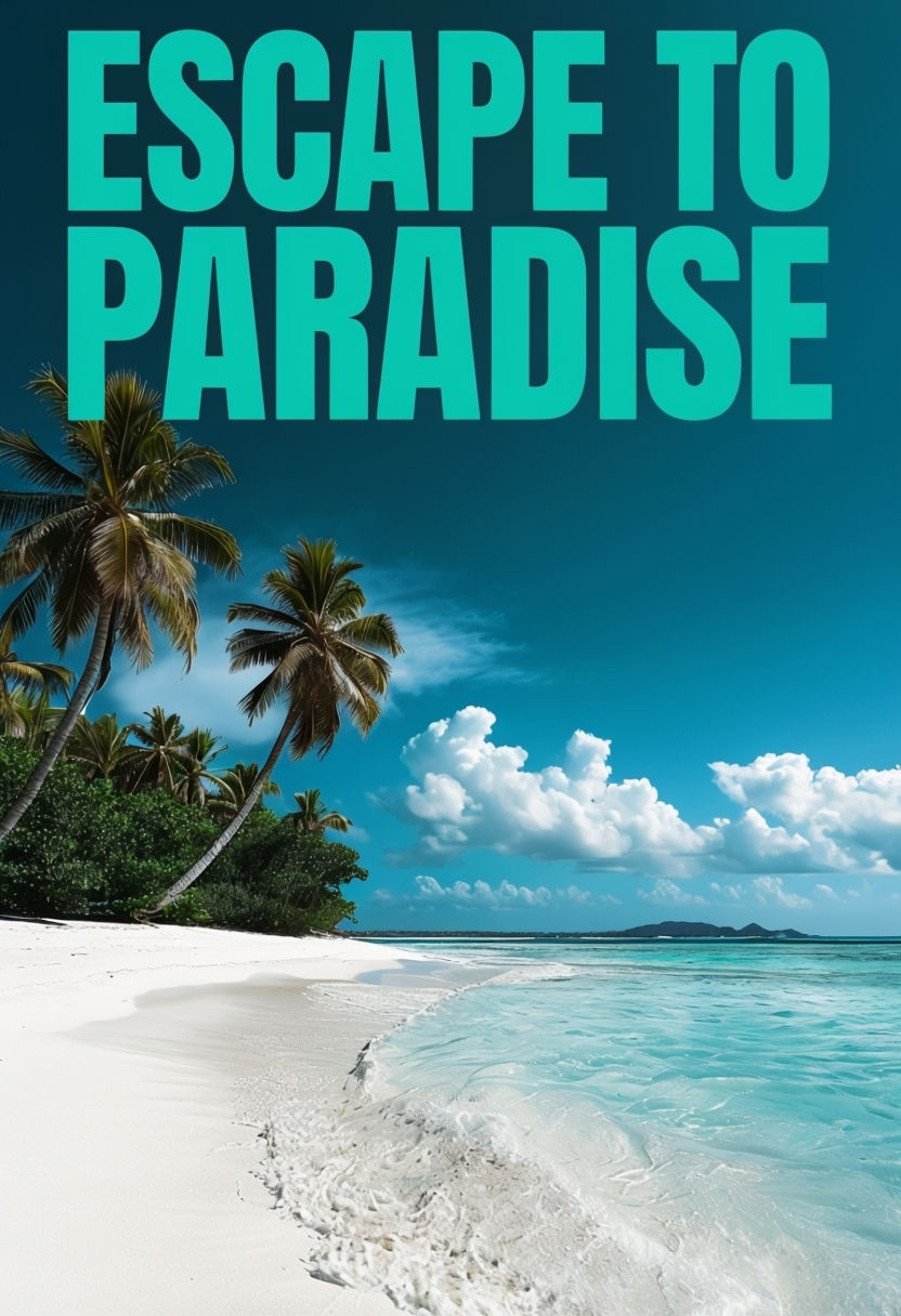 Escape to Paradise Tropical Beach Vacation Poster