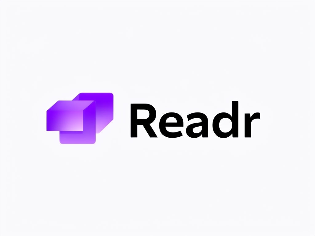 Modern Minimalist Readr Logo Design with Geometric Elements