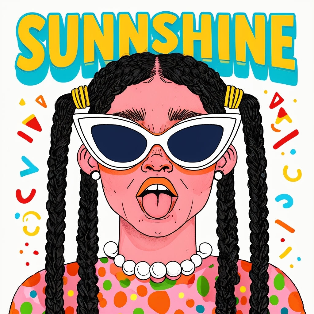 Whimsical Cartoon Character with Sunglasses and Colorful Background Spotify Album Cover