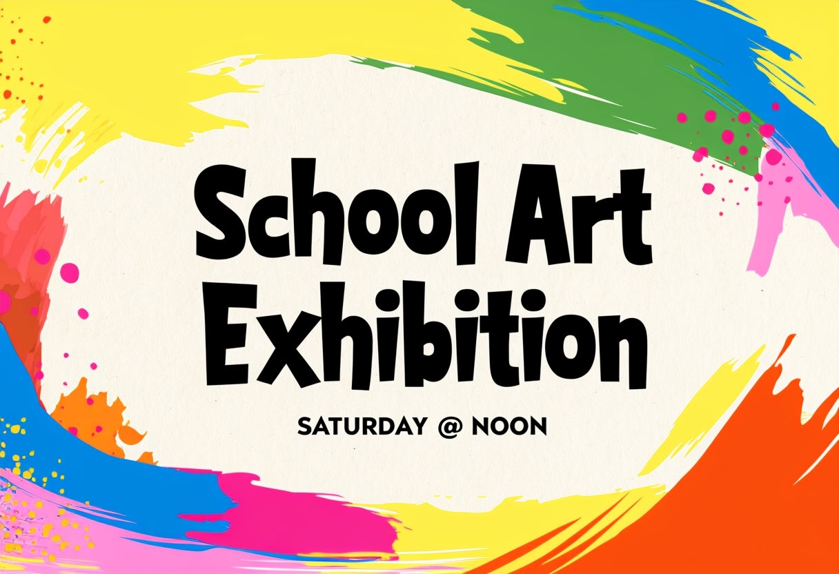 Vibrant School Art Exhibition Promotional Poster Design Social Media Post