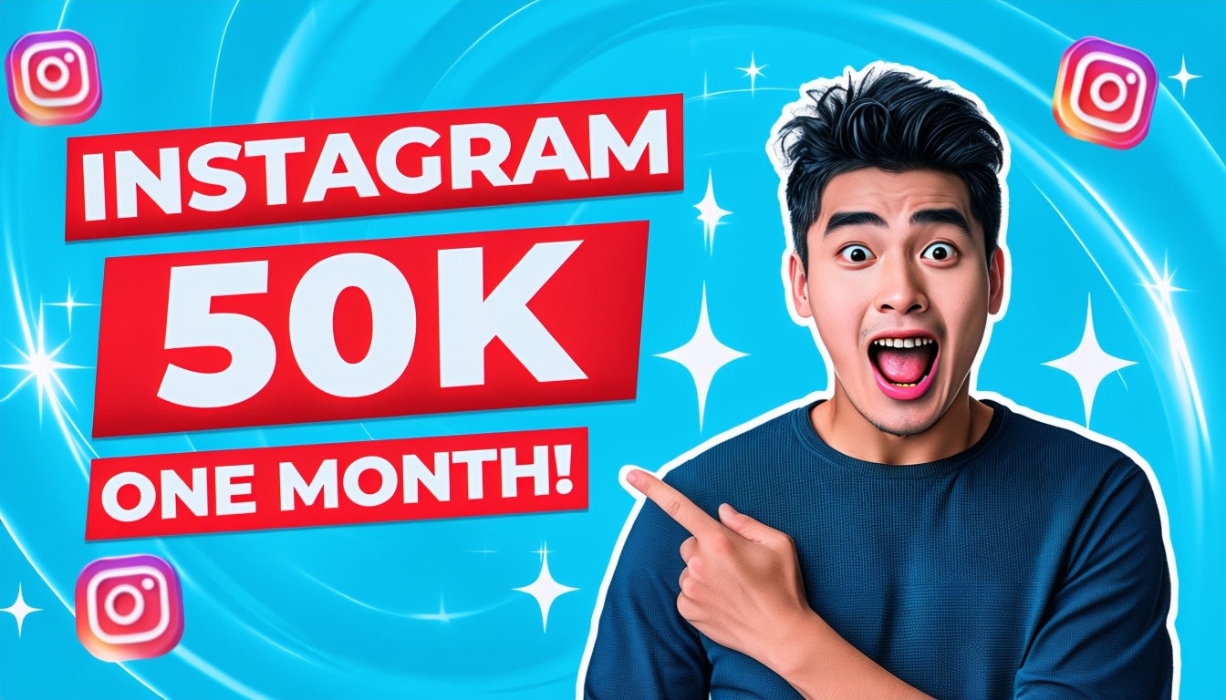 Exciting Instagram 50K Followers Graphic Social Media Post