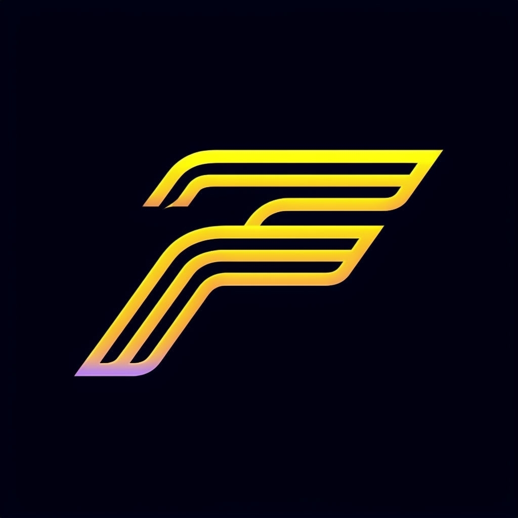 Futuristic Gradient Letter F Emblem for Modern Branding Monogram