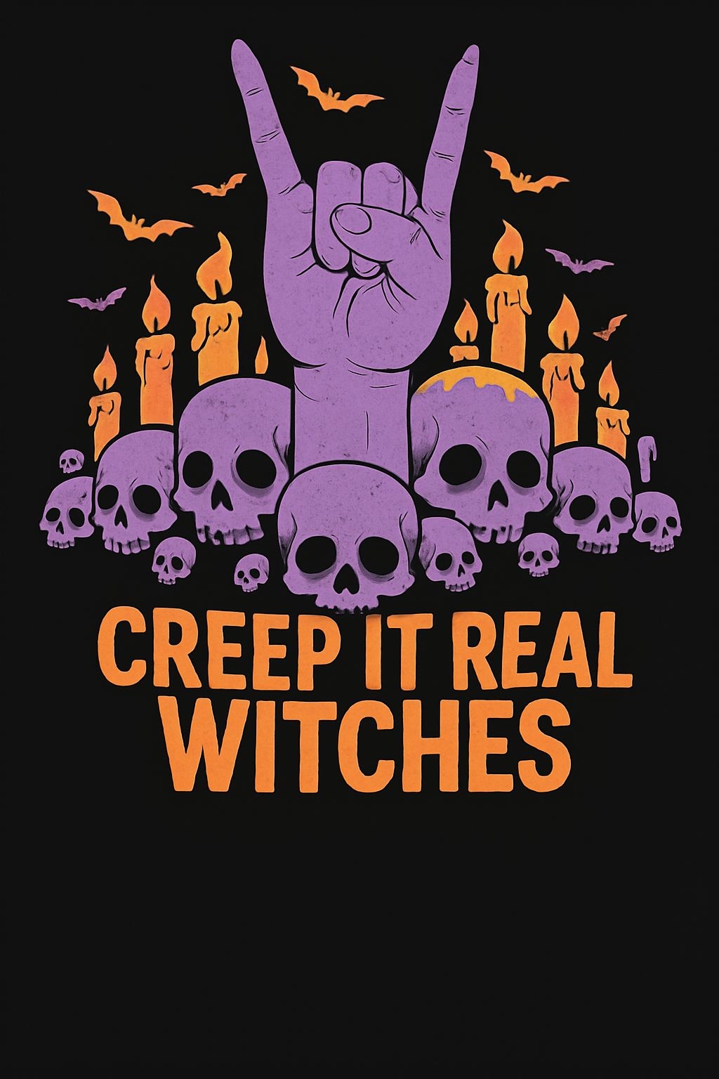 Creep It Real Witches Halloween Rock On T-Shirt