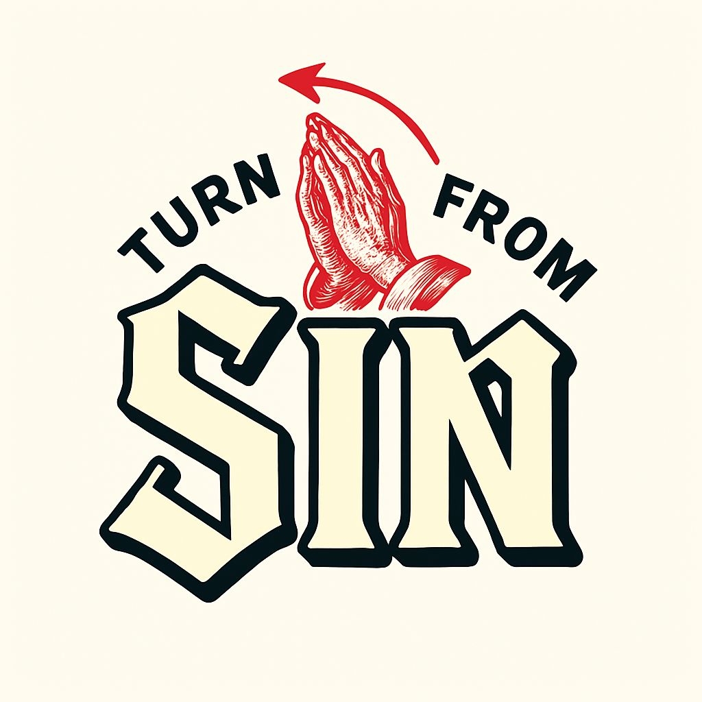 Sin Turn From Prayer Hands Religious Message Mug
