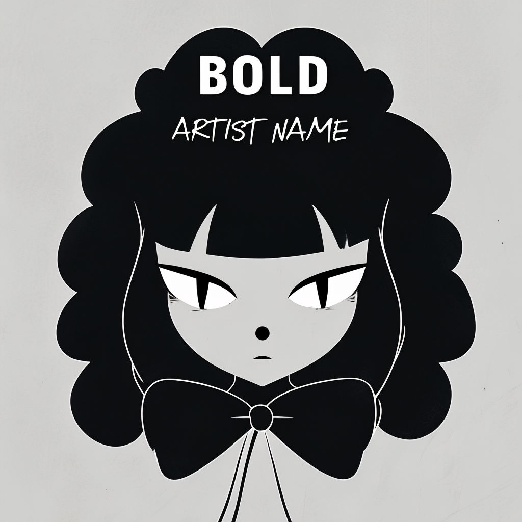 Bold Minimalist Female Silhouette Illustration for Album Cover