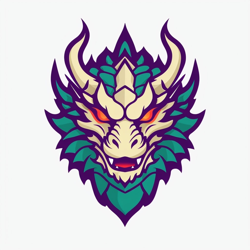 Vibrant Cartoon Dragon Head Illustration Sticker