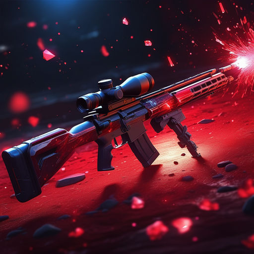 A glowing red sniper rifle by Yamajr -_- Kazu - Playground