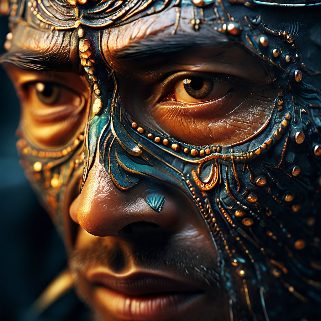 Close-up macro photograph of a resembling the face of a Shim... by ...