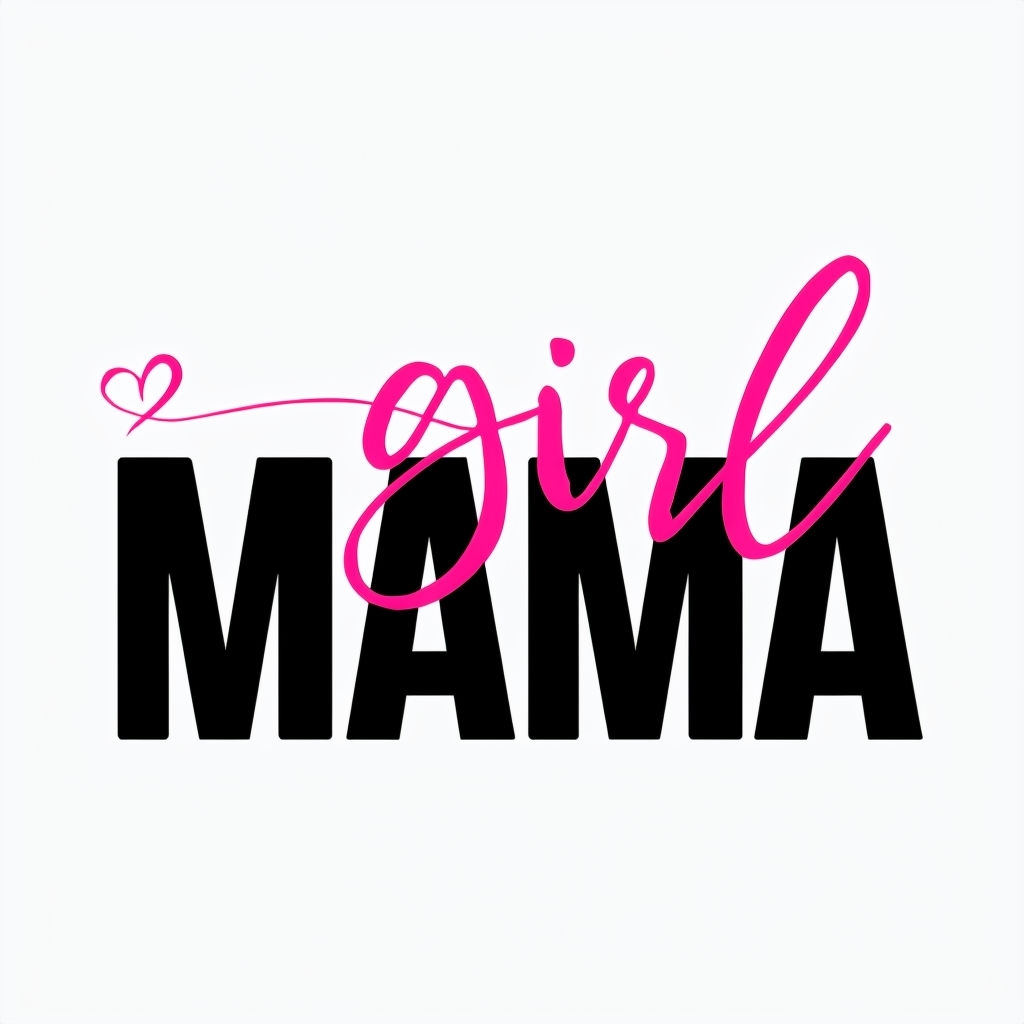 Playful Girl MAMA Typography Design T-Shirt
