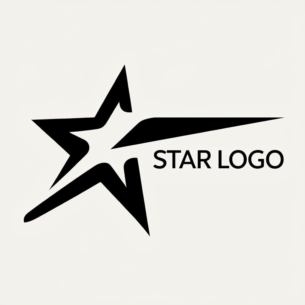 Modern Minimalist Star Logo Design with Clean Typography Logo
