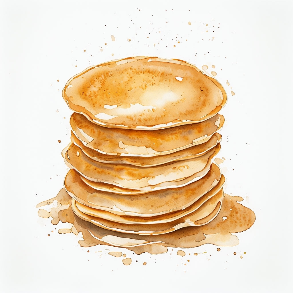 Warm Watercolor Stack of Pancakes Illustration Mug
