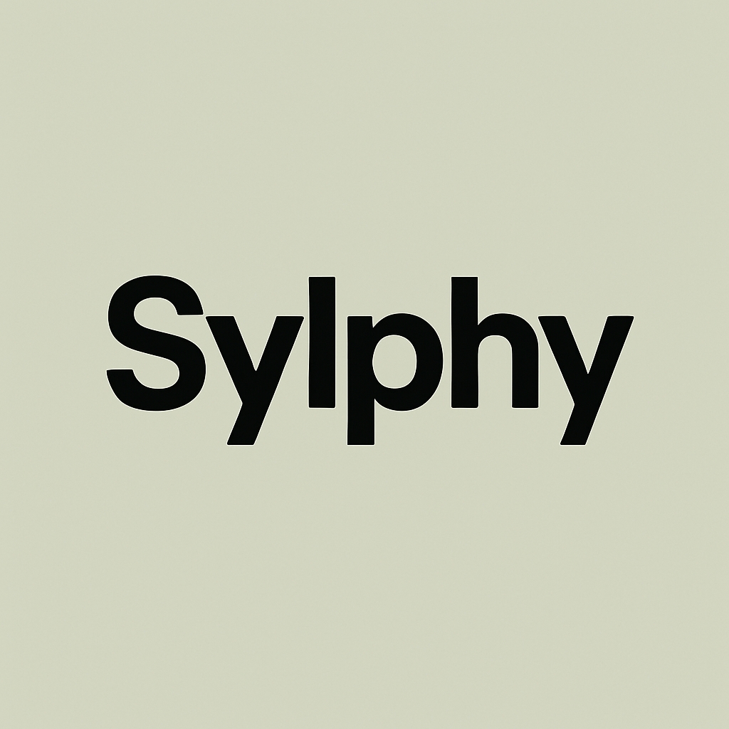 Minimalist Sylphy Logo Design on Olive Green Background Logo