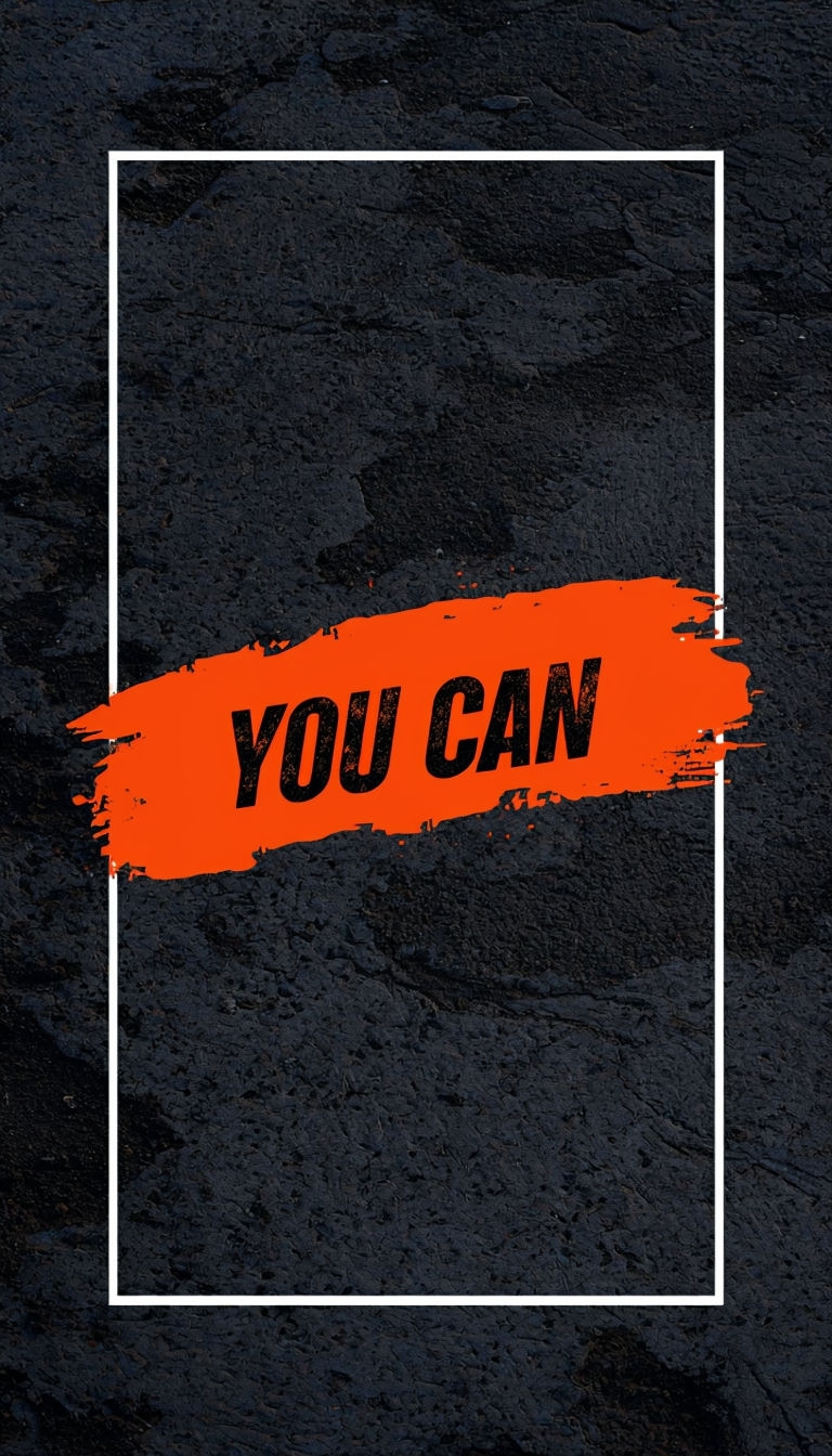You Can Motivational Quote with Red Brushstroke Mobile Wallpaper