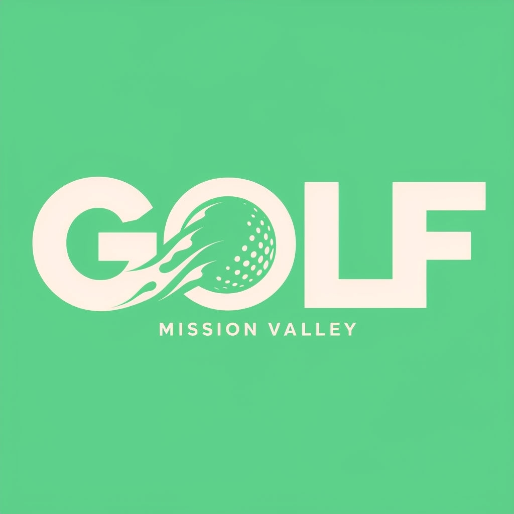 Modern Minimalist GOLF Logo with Mission Valley Accent