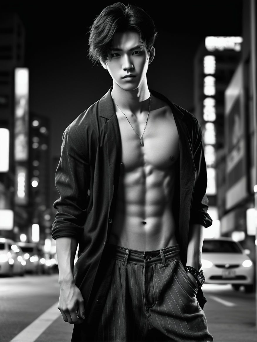 more abs handsome guy White skin Height 195 cute face korean very strong