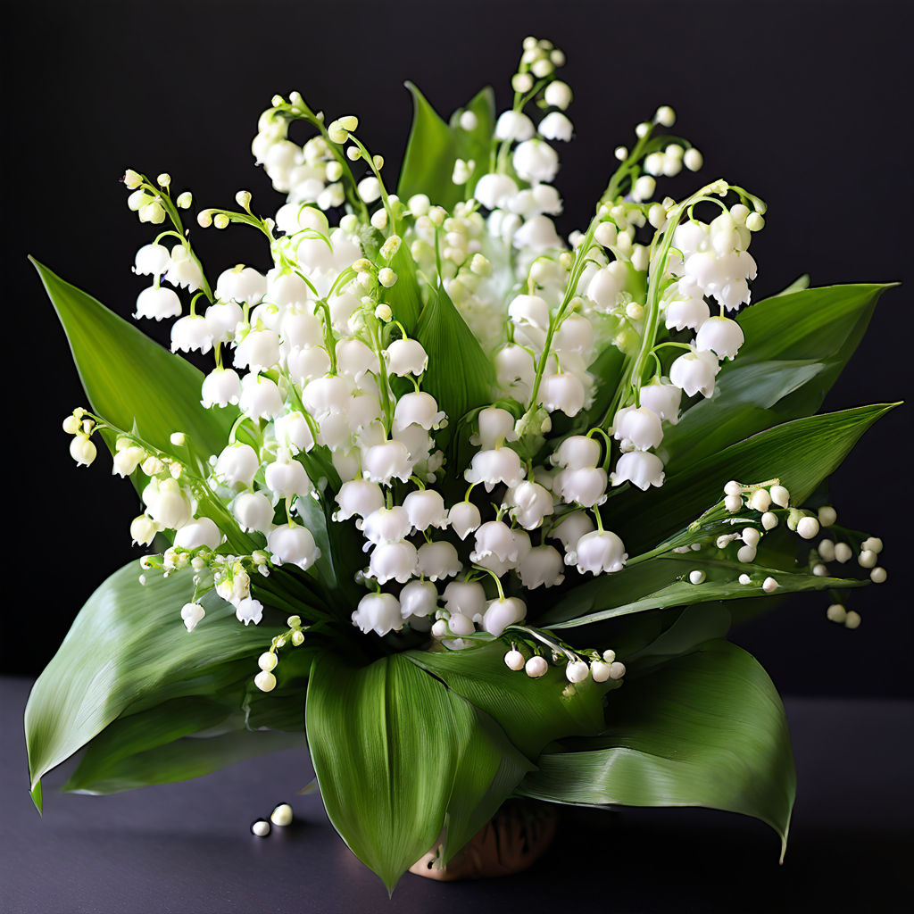 Prompt: A nice bouquet of May lilies of the valley. met MoederBreathtaking, award-winning, professional and highly detailed style 