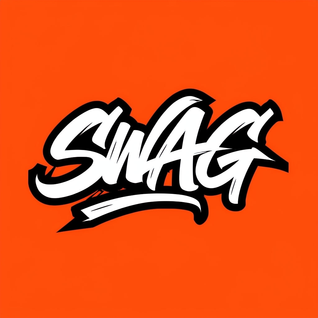 Bold Graffiti SWAG Text on Vibrant Orange Background T-shirt