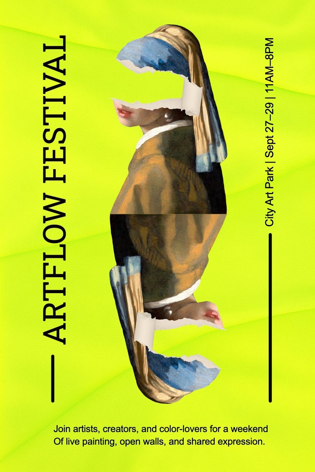 Vibrant Art Festival Promotional Poster with Modern Design Flyer