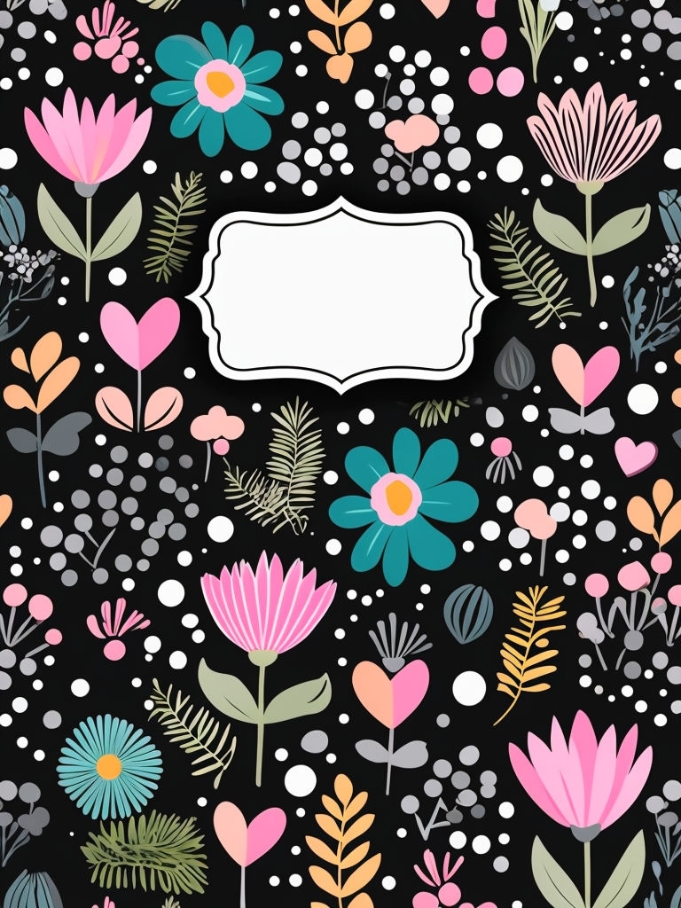 Vibrant Floral Pattern with Decorative Label EBook Cover