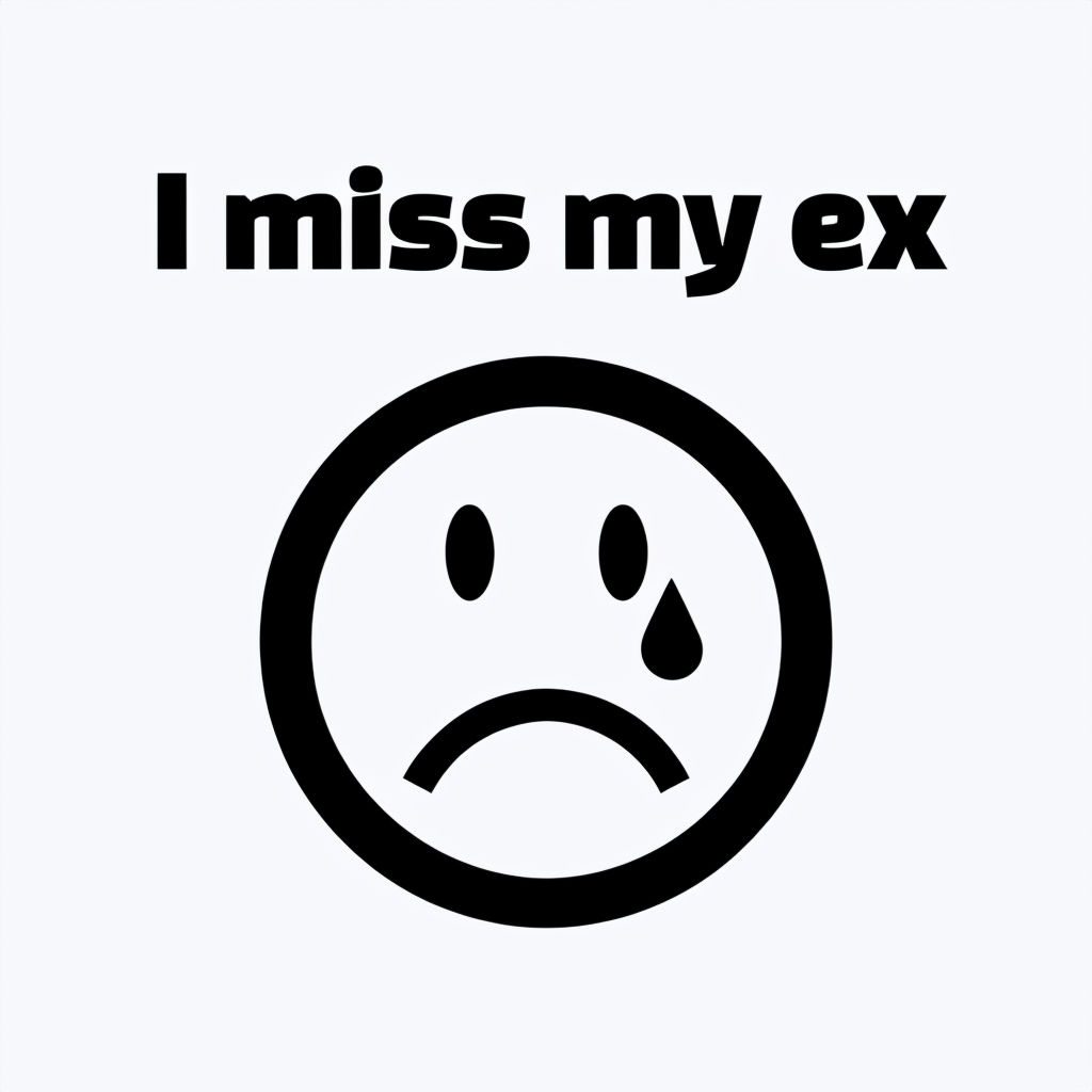 I Miss My Ex Minimalist Emoji Design Sticker