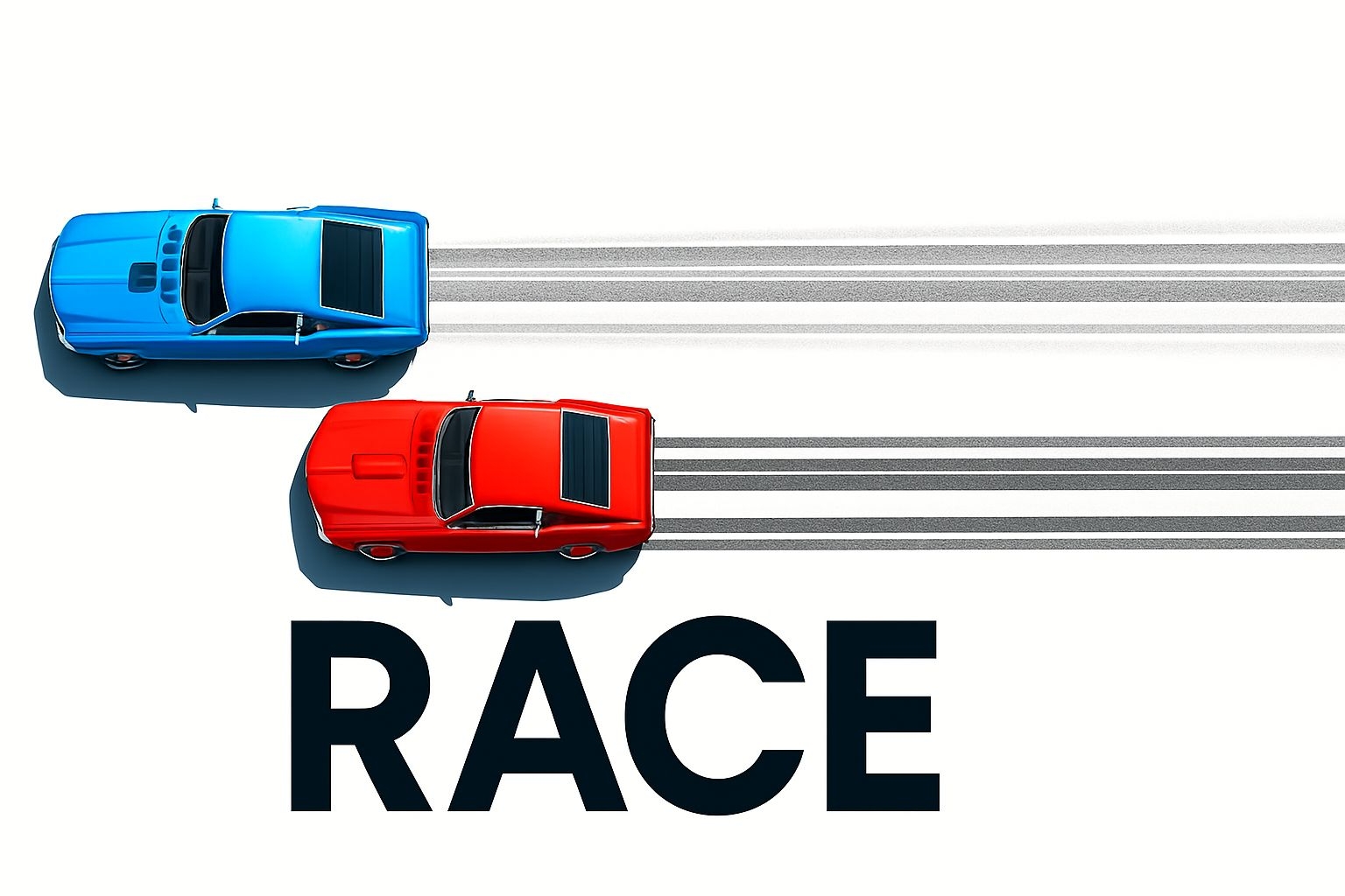 Dynamic Muscle Cars Racing Minimalist Illustration Poster