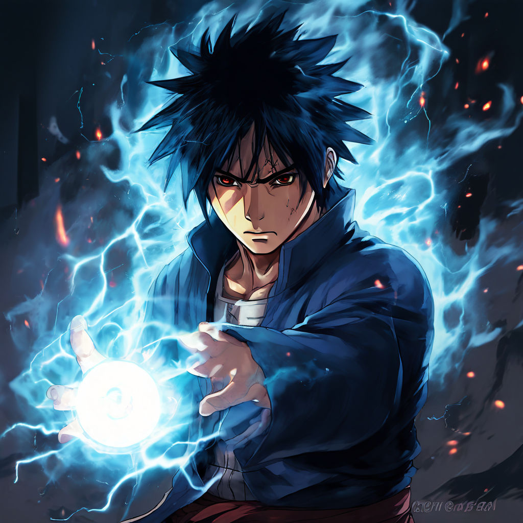 Sasuke doing chidori real by Angel Meza - Playground