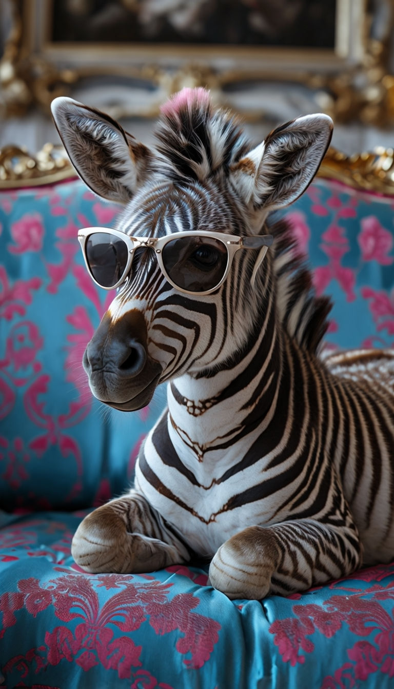 Baby Zebra in Sunglasses