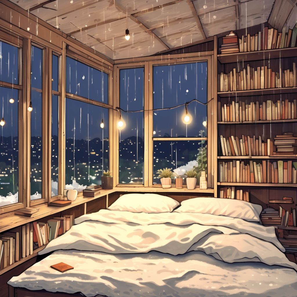 Naturey small tight squished bedroom with books in the nigh... by Yolza ...