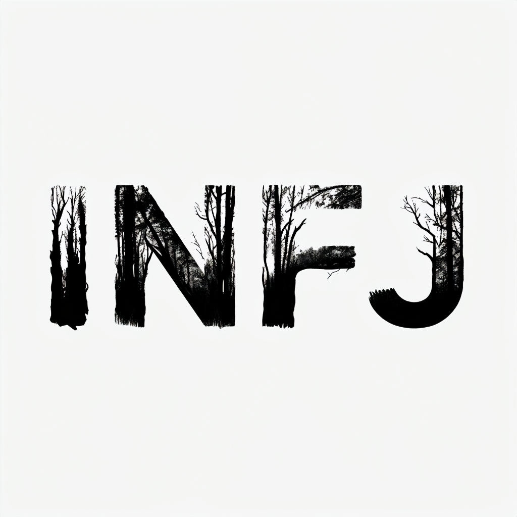 Minimalist Black INFJ Typography with Nature Textures Mug